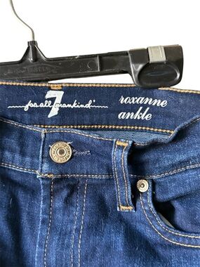 7 Seven For All Mankind Roxanne Ankle Dark Mid High-Rise Skinny Jeans - 27